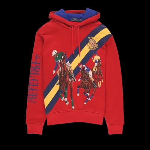 Polo Ralph Lauren Down Field Equestrian Hoodie 'Red'