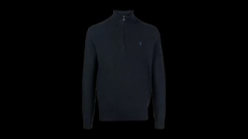 Polo Ralph Lauren L/S Cotton 1/2 Zip Sweater Pullover Heather Navy