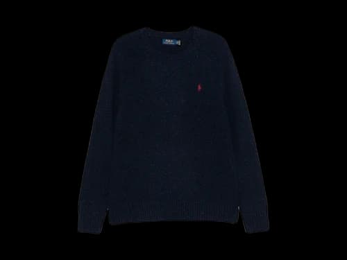 Polo Ralph Lauren Donegal Wool Blend Long Sleeve Polo Navy