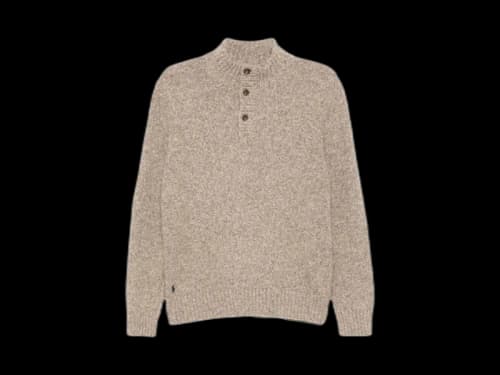 Polo Ralph Lauren Donegal Wool Blend Long Sleeve Sweater Brown