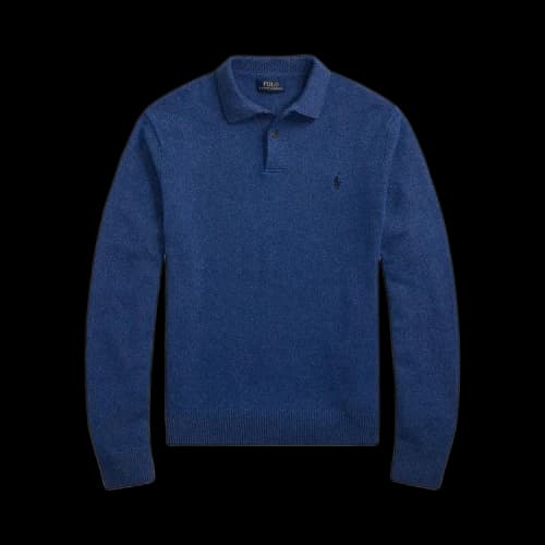 Polo Ralph Lauren Wool Long-Sleeve Polo Shirt 'Blue'