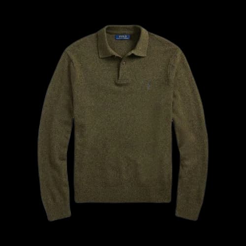 Polo Ralph Lauren Wool Long-Sleeve Polo Shirt 'Green'
