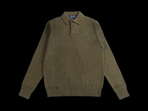 Polo Ralph Lauren Wool Blend Long Sleeve Polo Green