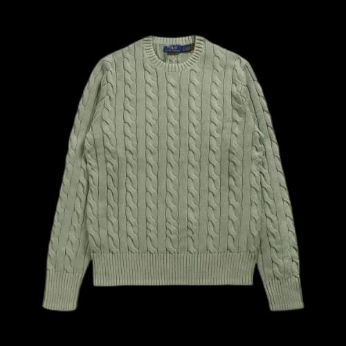 Polo Ralph Lauren Cable Knit Mineral Dyed Sweater 'Green'