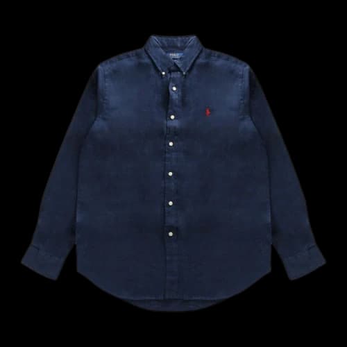 Polo Ralph Lauren Satin Finish Long-Sleeve Shirt 'Navy'