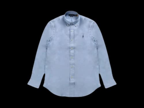 Polo Ralph Lauren Long-Sleeve Piece Dye Linen Sport (V1) Shirt Office Blue