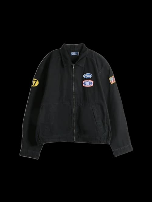 Polo Ralph Lauren Long Sleeve Canvas Lingmoor F1 Windbreaker Polo Black