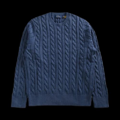 Polo Ralph Lauren Cable Knit Garment Dyed Jumper 'Navy'
