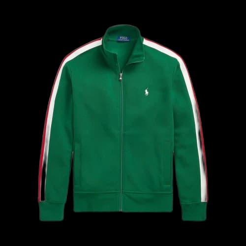 Polo Ralph Lauren Mesh Double Knit Long-Sleeve-Sweatshirt 'Tennis Green/Multicolor'