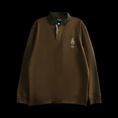 Polo Ralph Lauren Long-Sleeve Novelty Bear Rugby Shirt 'Branch Brown'