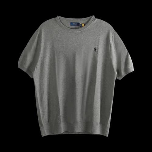 Polo by Ralph Lauren Short-Sleeve Crewneck Pullover Sweater 'Fawn Grey Heather'