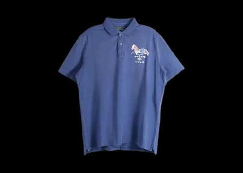 Polo Ralph Lauren Short-Sleeve Artisan Mesh Farm Country Patch Embroidered Polo Shirt Tan