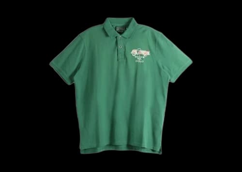 Polo Ralph Lauren Short-Sleeve Artisan Mesh Farm Country Patch Embroidered Polo Shirt Green