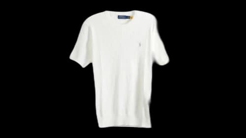 Polo Ralph Lauren Short-Sleeve Cotton Rib Stitch Crewneck Pullover Sweater Deckwash White