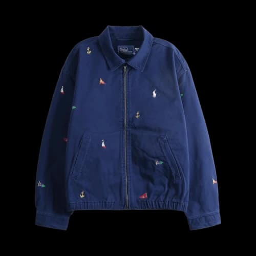 Polo Ralph Lauren Piece-Dyed Twill Nautical Embroidered Windbreaker 'Navy'