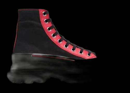 Alexander McQueen Tread Slick Boot Black Red White
