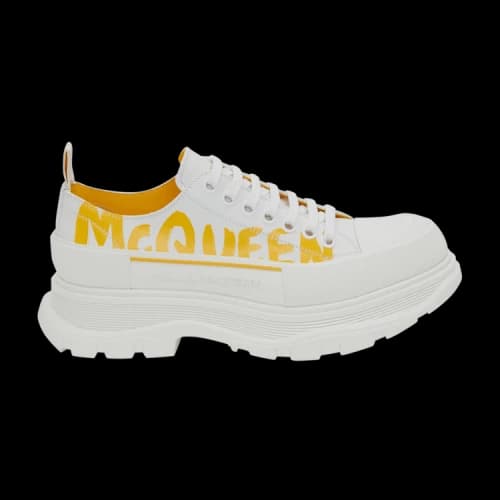 Alexander McQueen Tread Slick Lace-Up 'White Pop Yellow'