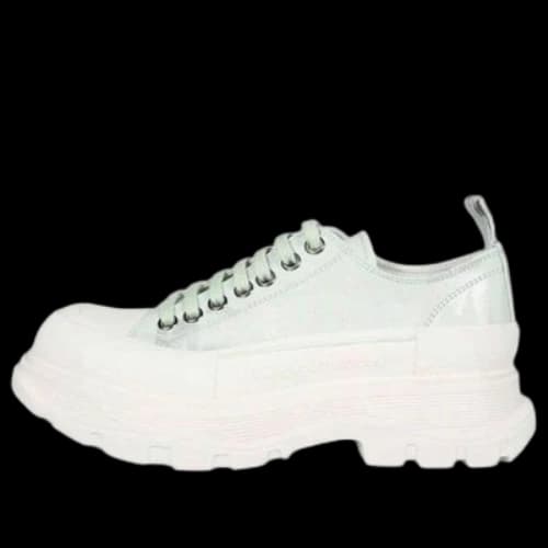 Alexander McQueen Tread Slick Leather Sneakers 'Green White'