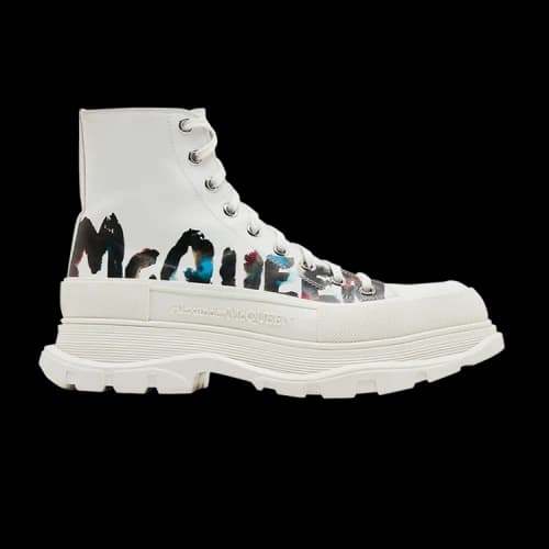 Alexander McQueen Tread Slick Boot 'Graffiti Logo - White Multi-Color'