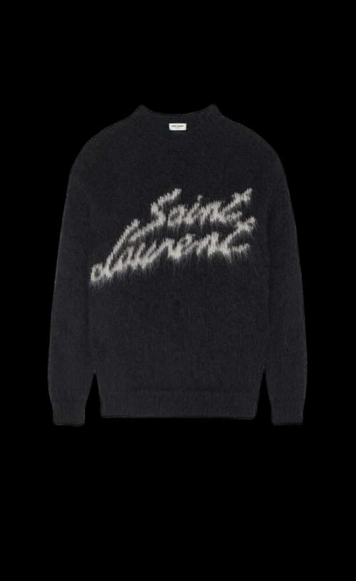 Saint Laurent 90S Sweater In Mohair Black White