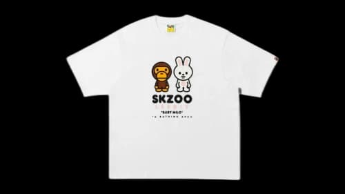BAPE Baby Milo x Stray Kids Leebit Lee Know Zoo T-shirt White