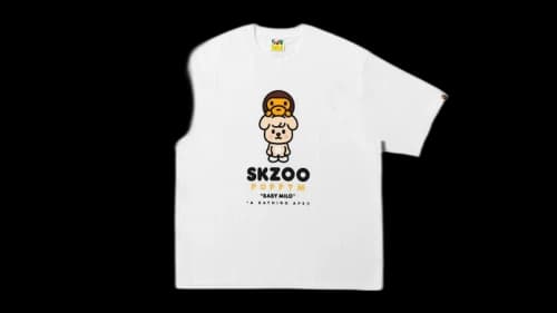BAPE Baby Milo x Stray Kids Puppym Seungmin Zoo T-shirt White