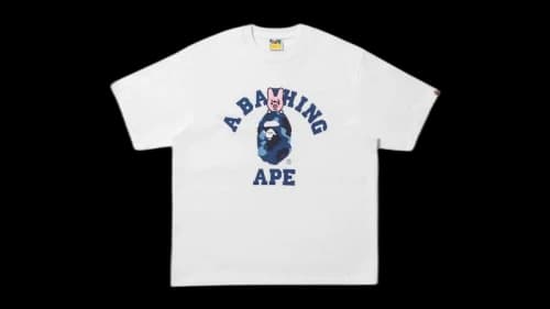 BAPE x Stray Kids Dwaekki Changbin College T-shirt White/Blue