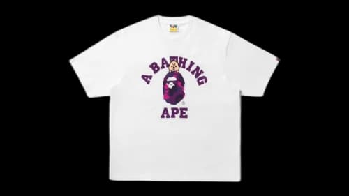 BAPE x Stray Kids Han Quokka College T-shirt White/Purple