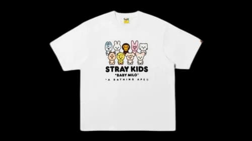BAPE Baby Milo x Stray Kids Zoo Family Relaxed Fit T-shirt White