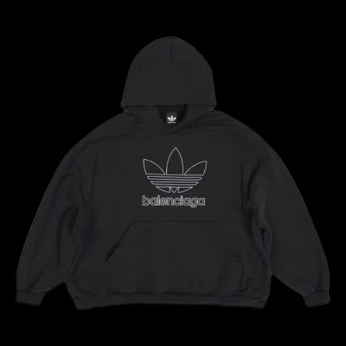 Balenciaga x adidas Logo Oversized Hoodie 'Black White'