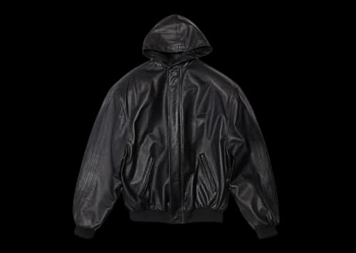 Balenciaga x adidas Leather Hooded Blouson Black