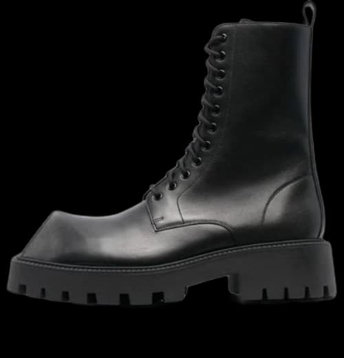 Balenciaga Rhino 25mm Lace Up Boots 'Black Smooth Calfskin'