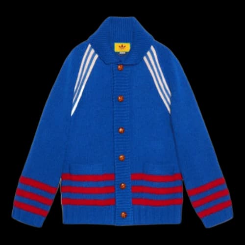 Gucci x adidas Intarsia Wool Cardigan 'Blue'