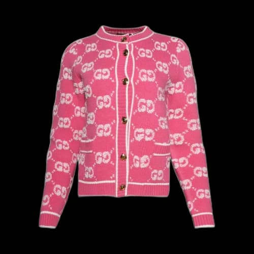 Gucci GG Wool Bouclé Jacquard Cardigan 'Baloon Pink'