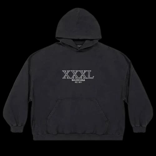 Balenciaga Large Fit Hoodie 'Black/White'