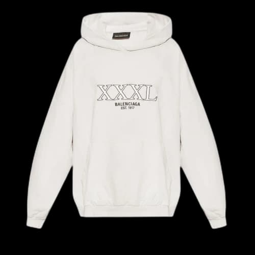 Balenciaga Large Fit Hoodie 'Ecru/White'
