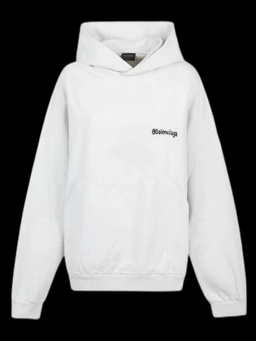 Balenciaga BB Corp Cotton Hoodie 'White'