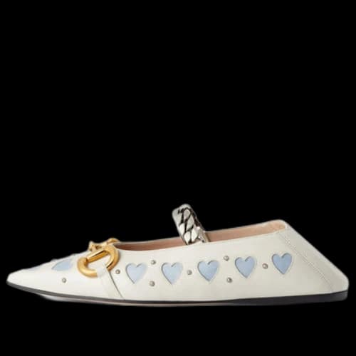 Gucci Lovelight flat with Horsebit 'White Blue' (Women's)