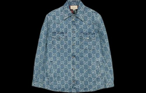 Gucci GG Jacquard Denim Shirt 'Blue White'