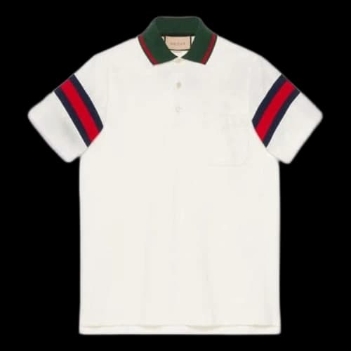 Gucci Cotton Jersey Polo With Web 'White'