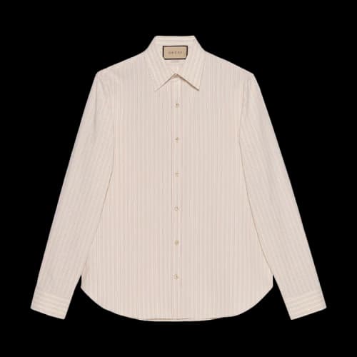 Gucci Washed Stripe Shirt 'Beige/Bordeaux'