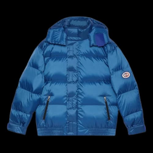 Gucci Down Jacket With Detachable Hood 'Blue'