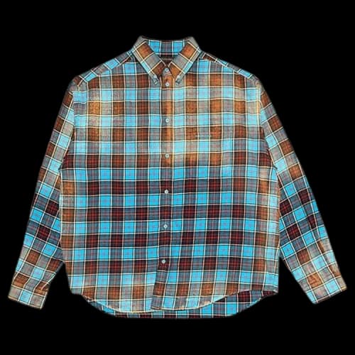Balenciaga Checked Long-Sleeve Shirt 'Turquoise'