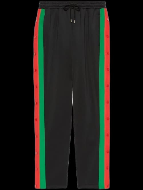 Gucci Logo-Patch Drawstring Track Pants Black/Multi