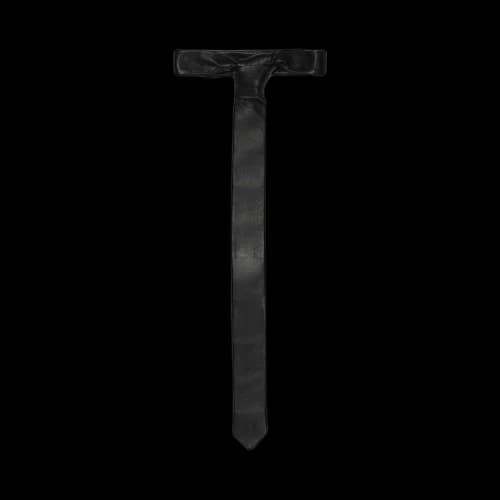Gucci Button Closure Leather Tie 'Black'