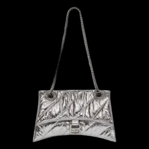 Balenciaga Crush Small Chain Bag Quilted 'Silver' (Women's)