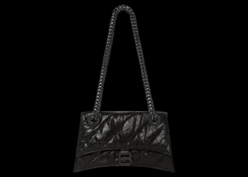 Balenciaga Crush Small Chain Quilted Bag Black