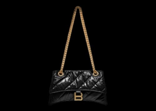 Balenciaga Women's Crush Small Chain Bag Quilted Black