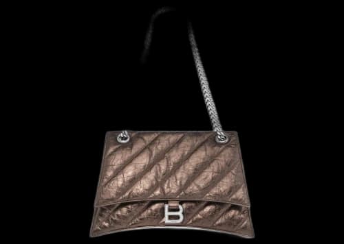 Balenciaga Crused Quilted Medium Chain Bag Metallized Bronze