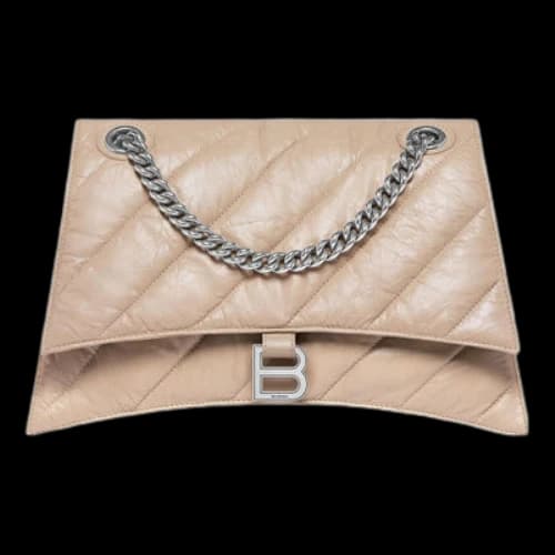 Balenciaga Crush Medium Chain Bag Quilted 'Light Brown' (Women's)
